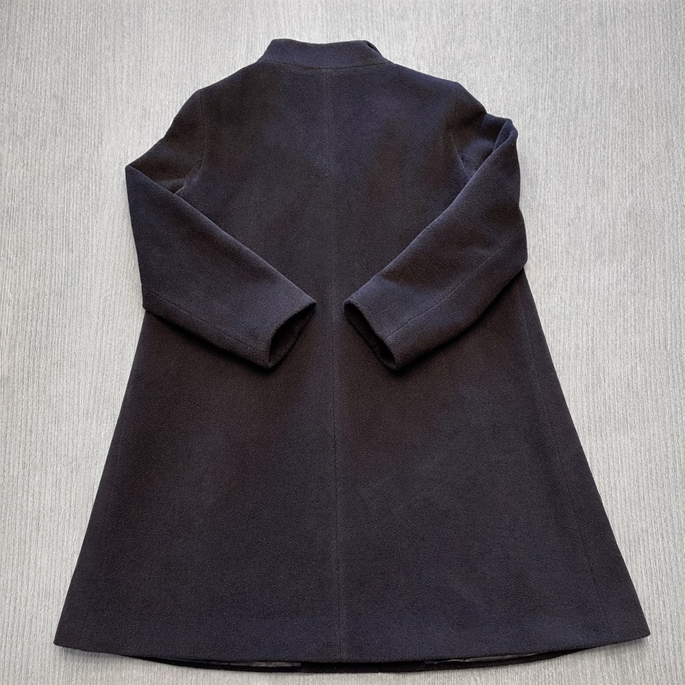 Cinzia Rocca Due Wool Angora Coat Brown Italian Designer A-Line Coat Size 12 - Picture 2 of 11